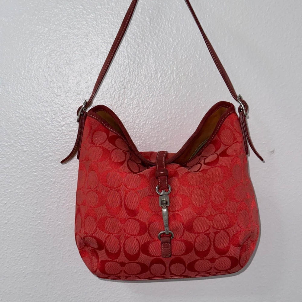 Red Coach Vintage Shoulder Bag